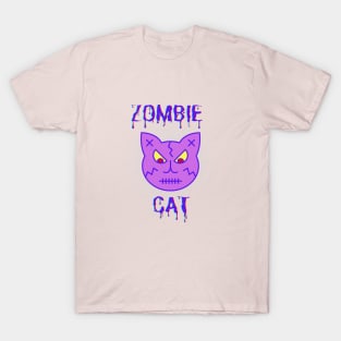 Zombie Cat Purple T-Shirt